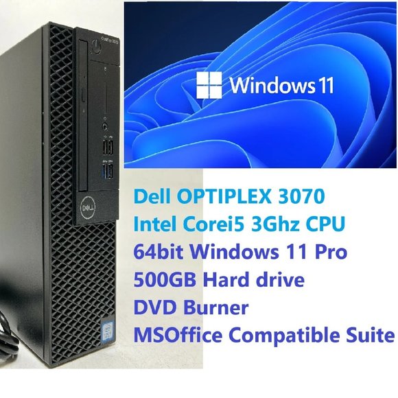 Dell Optiplex 3070 (SFF) Windows 11 Pro - Picture 1 of 2